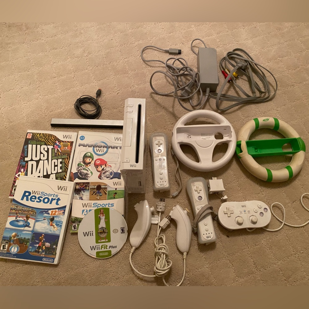 Nintendo Wii Console, Remotes, Games, and Accessories